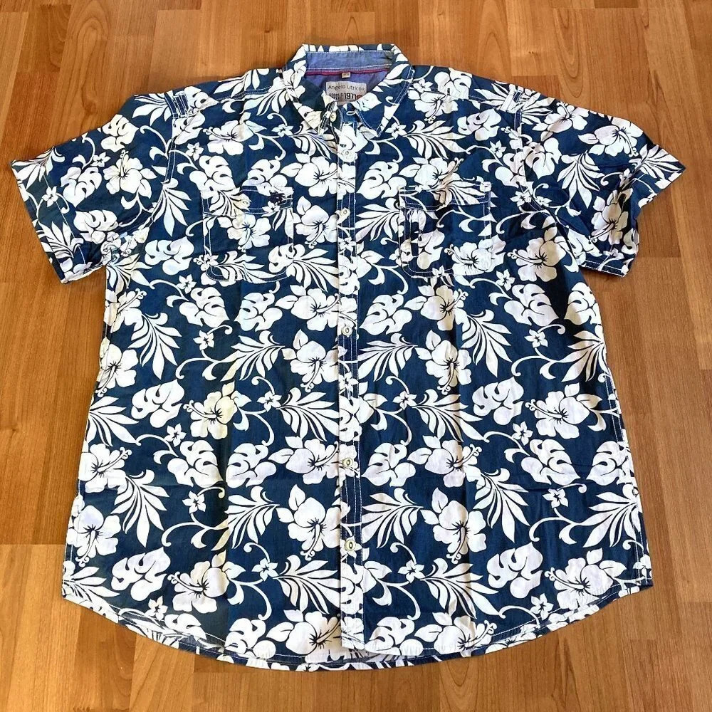 Angelo Litrico Men's Hawaiian Short Sleeve Floral Shirt,‎ 2XL(45-46) Slim Fit